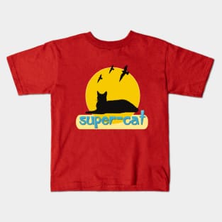 super cat funny t-shirt Kids T-Shirt